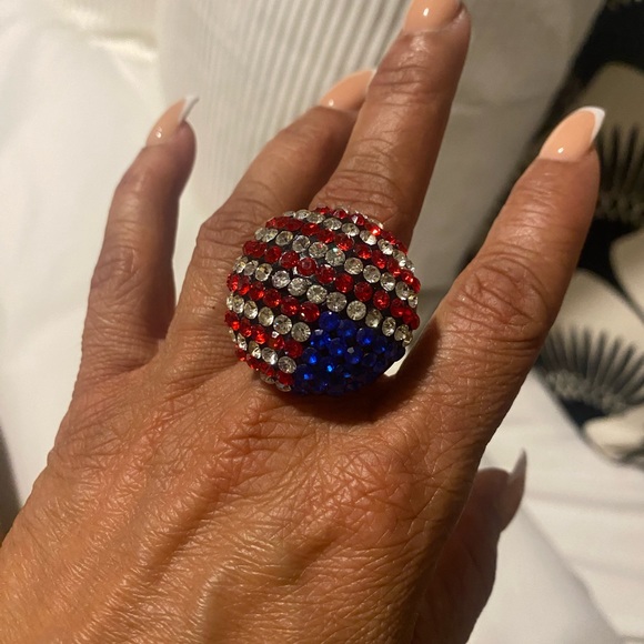 Blinged Out Flag Ring - Picture 3 of 3